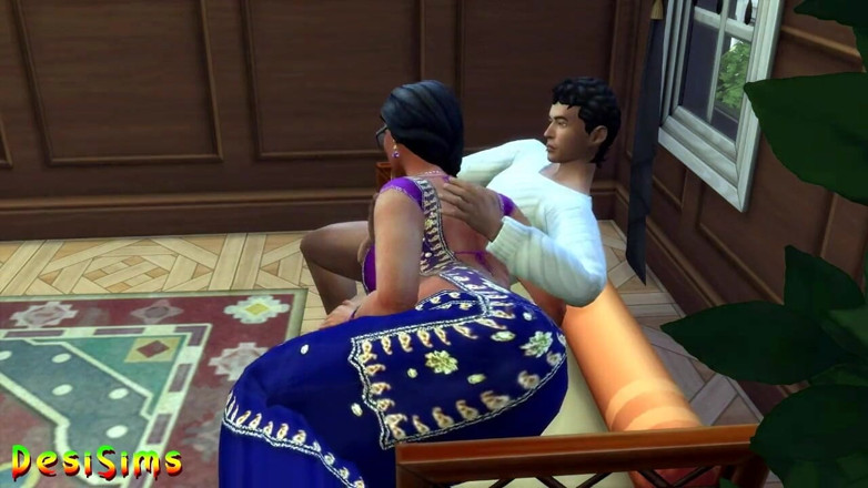 Desi Sims: Wersja angielska - Desi mallu sari ciocia zdradzająca chłopca - WickedWhims
