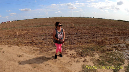 Pee Adventures: Fat girl pee a lot trough her tights