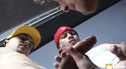 Gay Diaries: Guy swallows cum from a group of dudes after sucking...