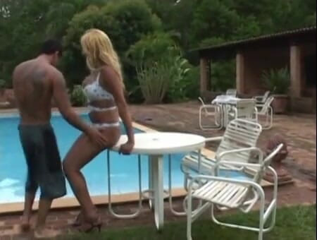 Femdom Austria TS: Tranny fuck on pool