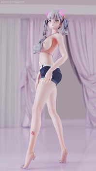 [mmd] ナルト潮 今潮 大阿 - ハート チー b ウルトラショーツ ベリーポケットストリップティーズ