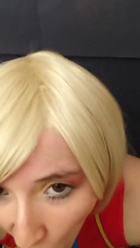 Amateur Captain Marvel Amazingly Sucks the Cock, and Ends with Cum in Her Tight Pussy