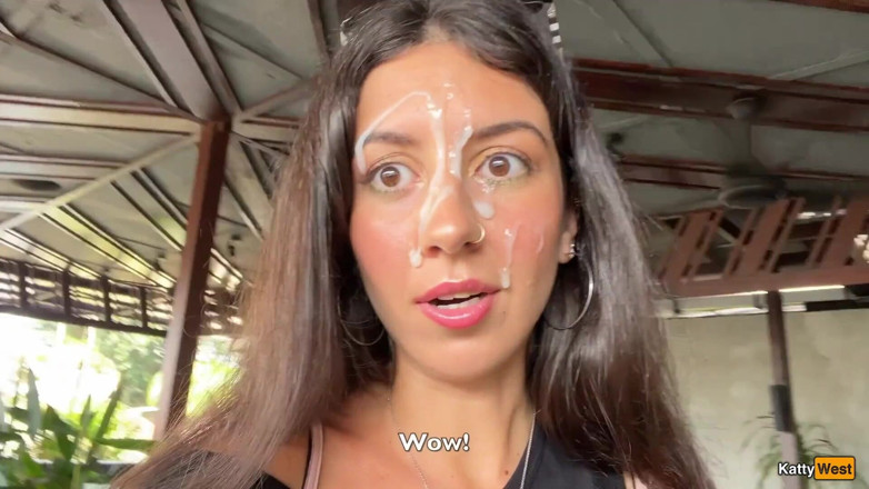 Katty West: Cumwalk gila di Starbucks - blowjob di tandas awam, minum kopi...