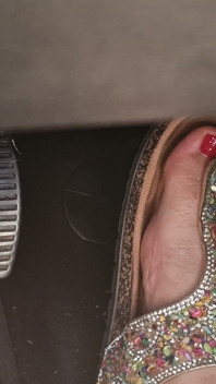 Heavy Traffic Pedal Pumping in Boho Slides: Low-cut Ethnic Dress POV