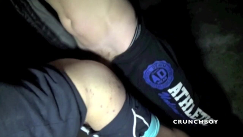 Crunch Boy: Latino fucked by bad boy in the night outdoor