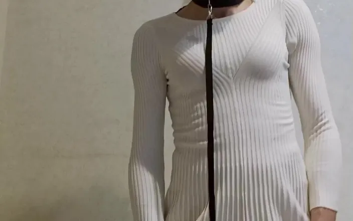Boy in a skirt: In a white dress