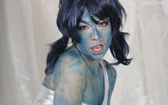 Bravo Models Media: 357 Rebeka Black with Blue Airbrush with Wig