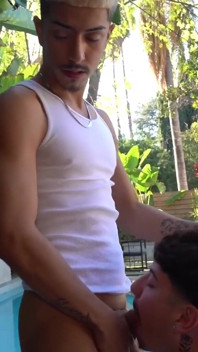 Oskuren latino knullar avel hungpapi vid poolen