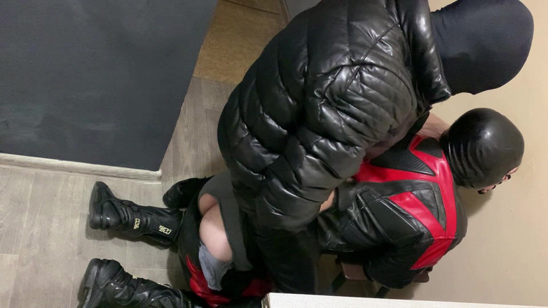 KinkySirius: Leather Scally Chav Guy Fuck Hard Leather Biker in Motogear
