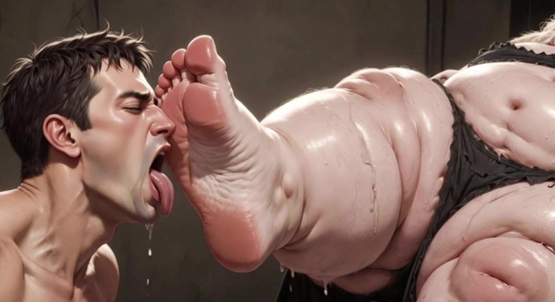 YOUR BEST FANTASY: Giant SSBBW Dominates Slave with Foot Licking - Big Feet Worship