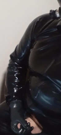 Gasmask Latex Tracksuit Cum
