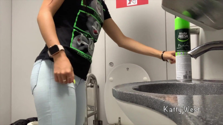 Katty West: Extreme on the Train. Teen Girl Took off Her Panties...