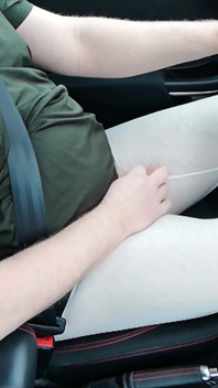 Sexy See-through White Shorts While Driving