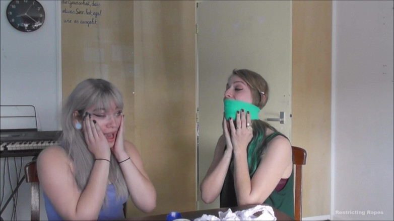 Restricting Ropes: Luna Grey &amp; Violet Haze - gag party HD