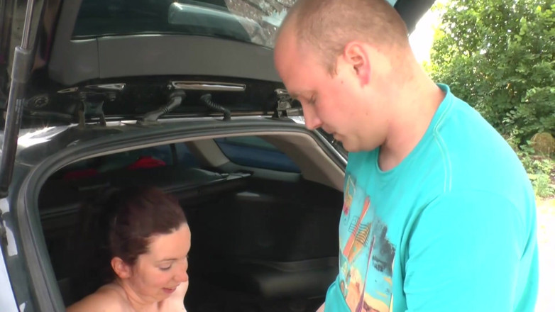 German amateur - 100% German hardcore videos: Brunette milf with small tits gets fucked in car