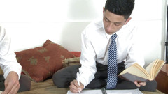 Bad Boyz: Two sweet teen boy in college uniform are fucking on...