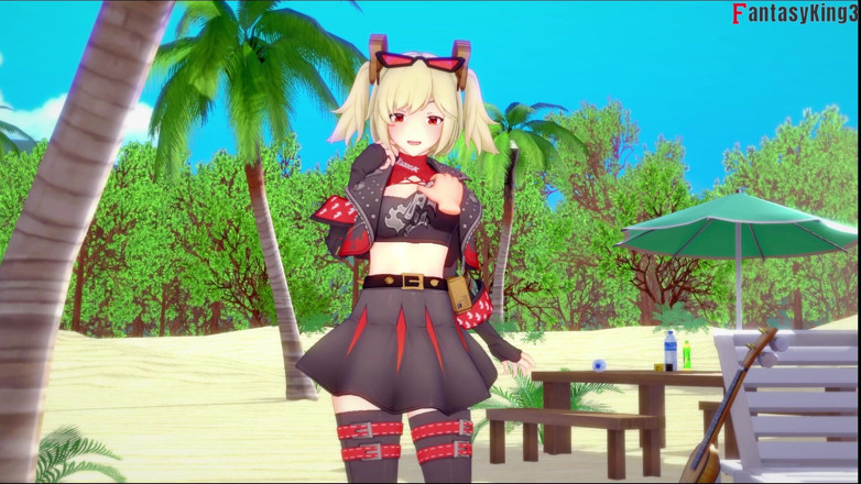 Fantasy king: Burnice Bikini Blowjob on the Beach - 1 - Zenless Zone Zero (zzz)