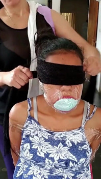 Latina Girl Maximally Stuff Gagged with Humongous Xxl BBW Panties!