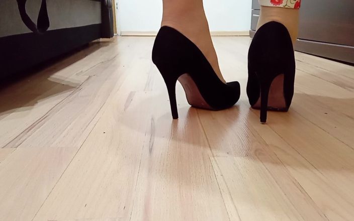 High Heels Kingdom: Transvestiert in sexy schwarze spitze zehen plattform, high Heels pumps