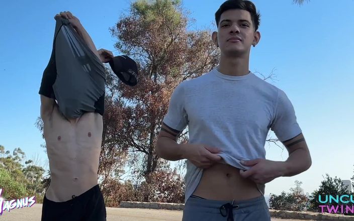 UncutTwinks: 3 Uncut Twinks Suck Outdoor Hiking Almost Caught