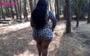 Riderqueen BBW Step Mom Latina Ebony: Andando pela floresta em meu vestido animal print e saltos,...
