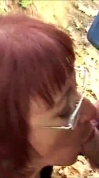 Outdoor sex with an amateur Italian couple, redhead wife, and her dude