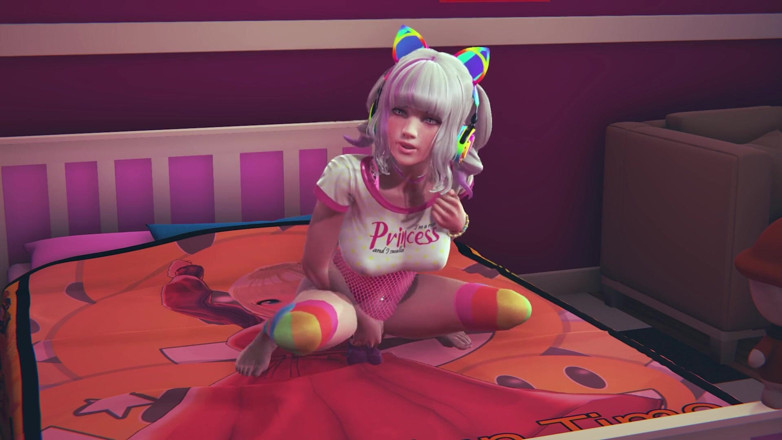 Waifu club 3D: Gamermeisje berijdt dildo na het kijken naar hentai