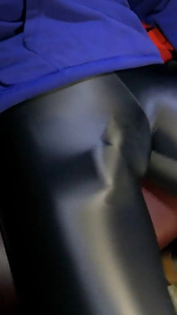 I Cum in Supertight Leggings on the Bus Getting Back From Training