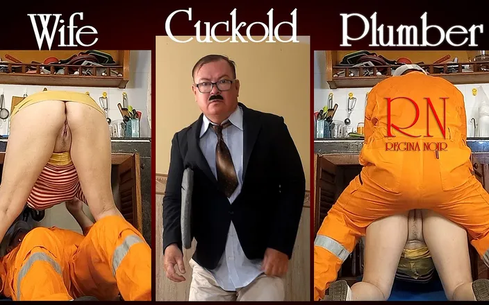 Regina Noir: Housewife, Plumber and Cuckold Husband at the Kitchen. Full Video