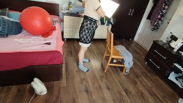 Mirsur: Sexy Latina Tries on and Cuts Clothes - Sexy Latina with...