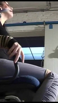 Struggling Babe Chairtied Cleavegagged