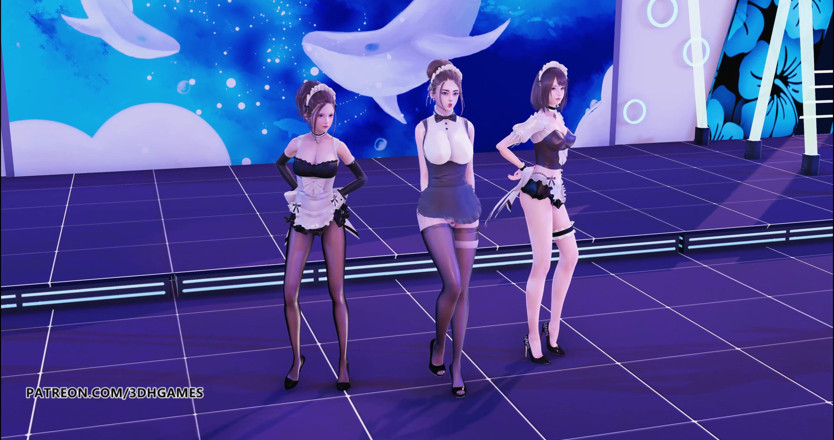 3D-Hentai Games: Hurly burly seksi hizmetçi ateşli striptiz 4k