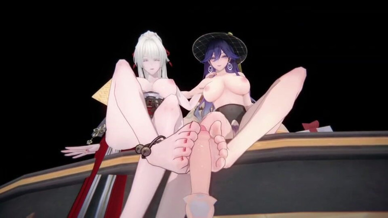 NSFWOtaku: Wuthering Waves - Lucilla X Hiyuki FFM Sex -3d Hentai Animace