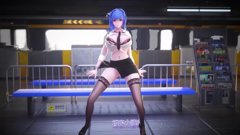 MikuMotion: オフィスレディ制服;ペンシルスカート;レースThong;書記