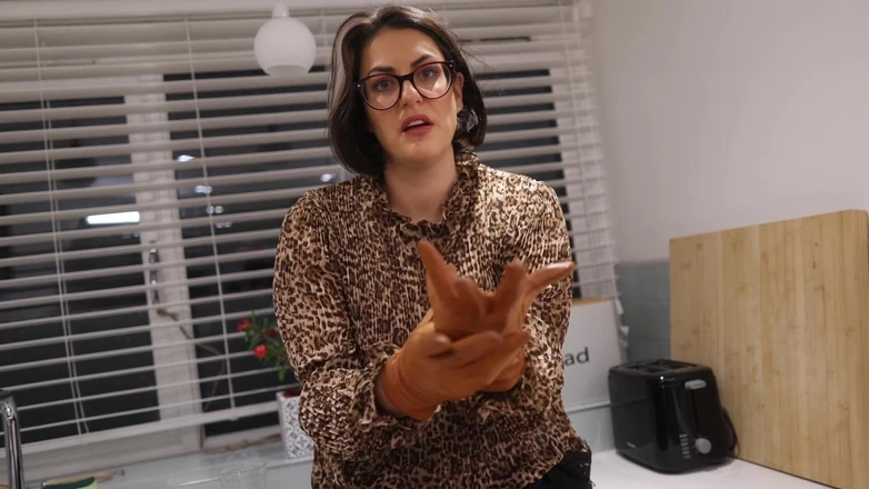 Countess diamond: Caught Again with Stepmummy's Leather Gloves