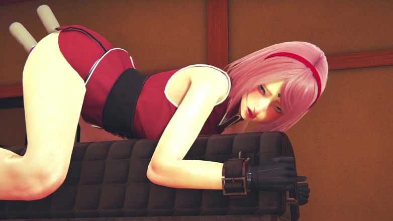 Waifu club 3D: さくらちゃんのお尻とマンコにダブルバイブ
