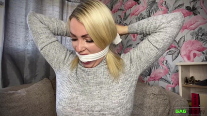 Gag Attack: Penny Lee - Custom turtleneck self gag