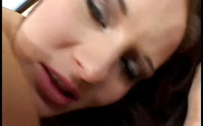 Gangbang Whores: Brunette slut dp fucked and spitroasted before bukkake