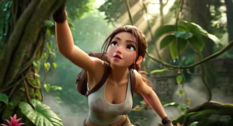 My night collection: Lara Croft descoperă comoara Amazon și îmbrățișează frumoasa blondă spirit ancetral în Peșterile...