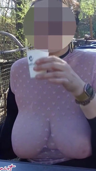 Small Café on the Terrace with a Transparent Top and a Mini Skirt No Panties
