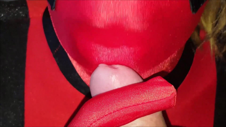 Nylon Xtreme: Zentai Deadpool chica mamada de disfraz