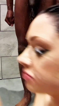Hot Teen Cum Slut Sasha Kash Sucks off Older Swinger Guys in the Shower and Gets Covered in Cum