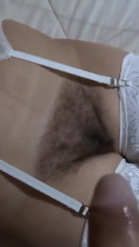 I Put on Lingerie to Turn on My Stepson, I Masturbate and He Cums in My Hairy Pussy