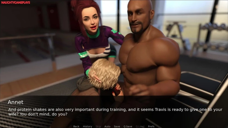 Naughty gameplays: Hotwife #27 - Horny Slut Wife Sucks Huge BBC in the Gym - 3D...