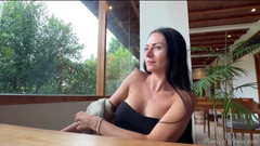 Princess Monica: Working on Laptop, Boobs Flashing in Public Co-working Space