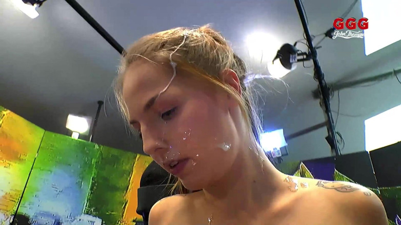Gang Bang Germany: Redhead Slut Gangbanged and Cum-drenched by Four Horny Studs