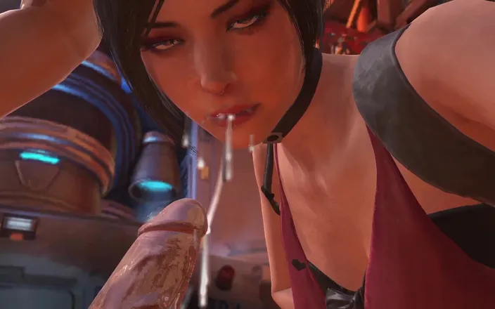 Wraith ward: Ada Wong Deephroat Blowjob Close Up : Resident Evil Parody