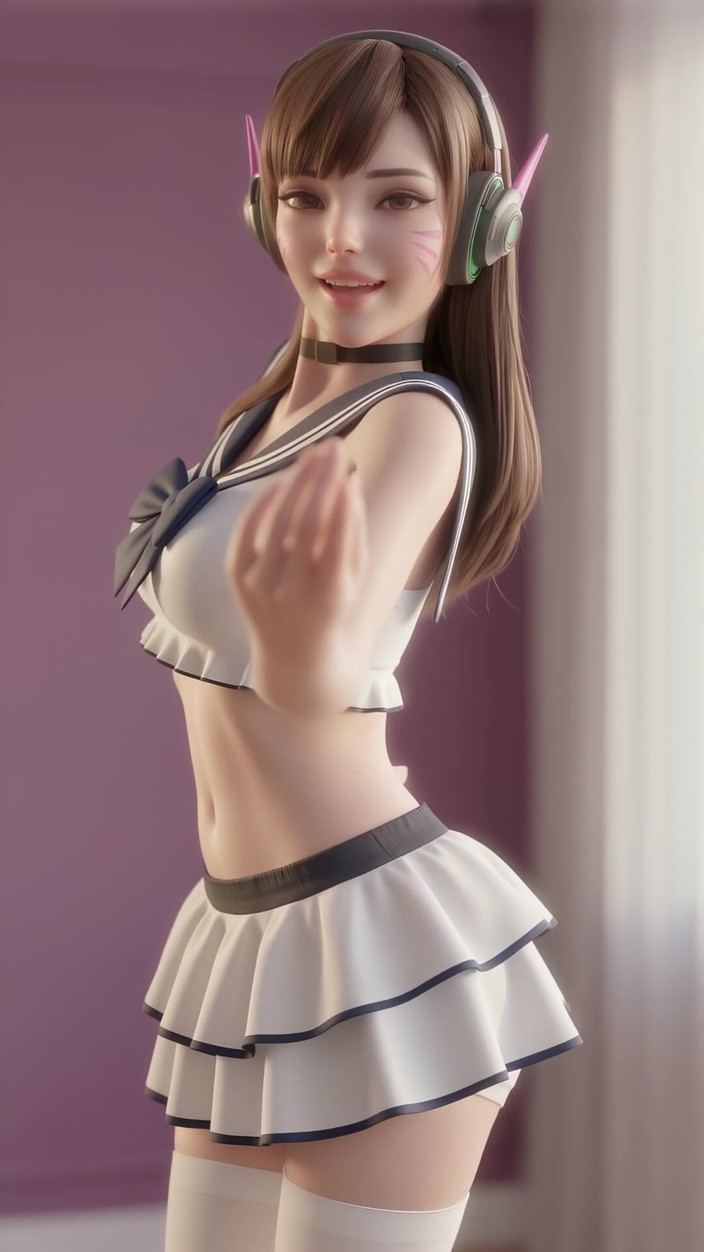 3D-Hentai Games: การเต้นรํา Bubbly ของ D.va (รุ่นสาว - Gee)