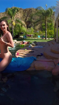 A massive blowbang swimming pool party