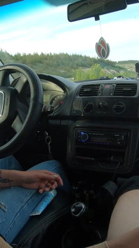 [remastered] Nervous Risky Car Handjob on the Road